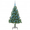 Choinka z 150 diodami LED z podstawą Zielony 150 cm PVC