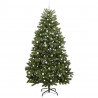 Sztuczna choinka z 300 diodami LED Zielony 240 cm PVC i Metal
