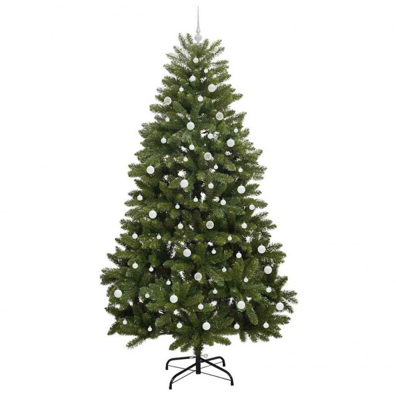 Sztuczna choinka z 300 diodami LED Zielony 240 cm PVC i Metal