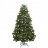 Sztuczna choinka z 300 diodami LED Zielony 240 cm PVC i Metal