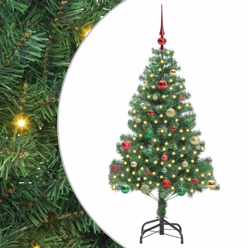 Choinka z 150 diodami LED z podstawą Zielony 150 cm PVC