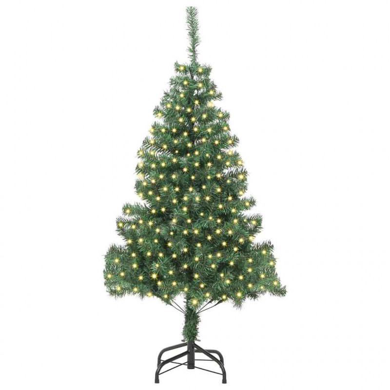 Choinka z 300 diodami LED z podstawą Zielony 180 cm PVC
