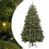 Sztuczna choinka z 300 diodami LED Zielony 240 cm PVC i Metal