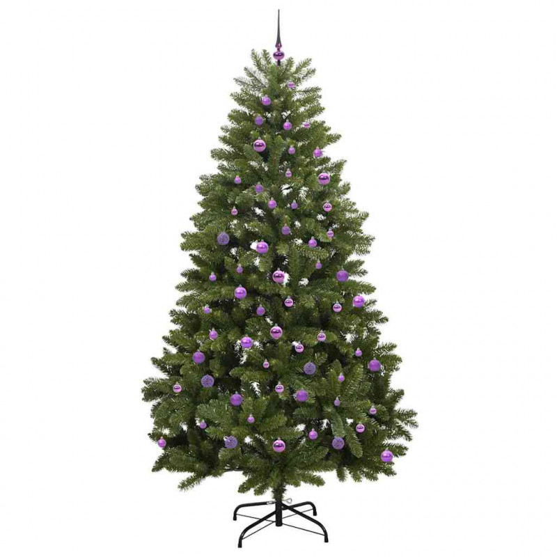 Sztuczna choinka z 300 diodami LED Zielony 240 cm PVC i Metal