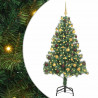 Choinka z 300 diodami LED z podstawą Zielony 180 cm PVC