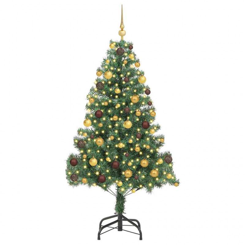 Choinka z 300 diodami LED z podstawą Zielony 180 cm PVC