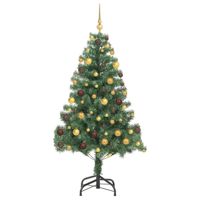 Choinka z 300 diodami LED z podstawą Zielony 180 cm PVC