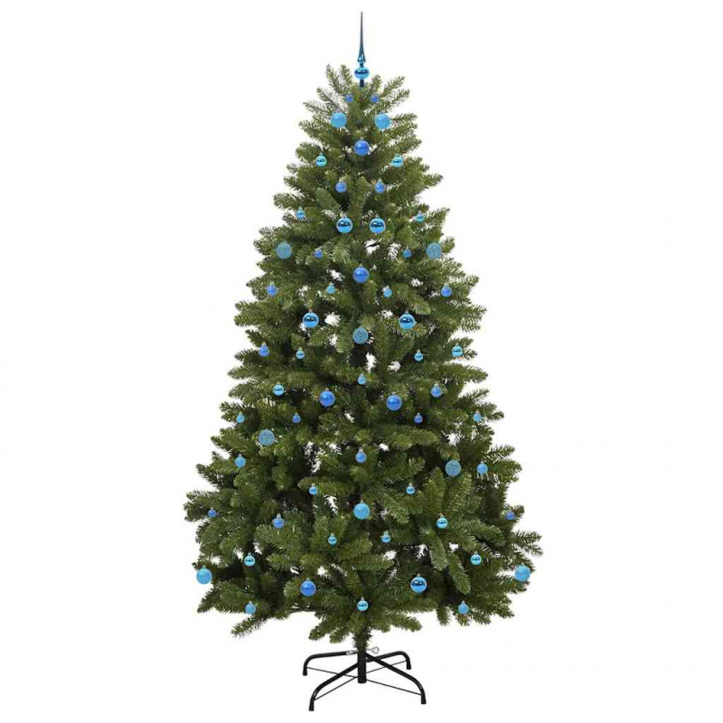 Sztuczna choinka z 300 diodami LED Zielony 240 cm PVC i Metal