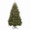 Sztuczna choinka z 300 diodami LED Zielony 270 cm PVC i Metal