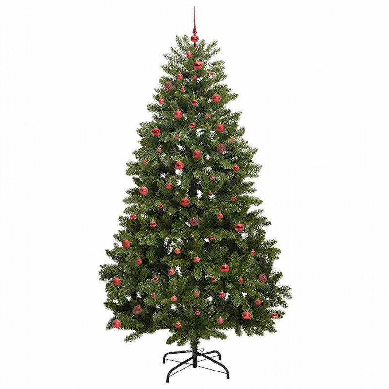 Sztuczna choinka z 300 diodami LED Zielony 270 cm PVC i Metal
