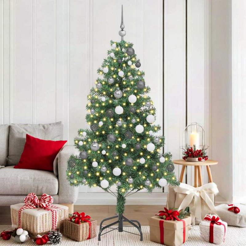 Choinka z 300 diodami LED z podstawą Zielony 180 cm PVC