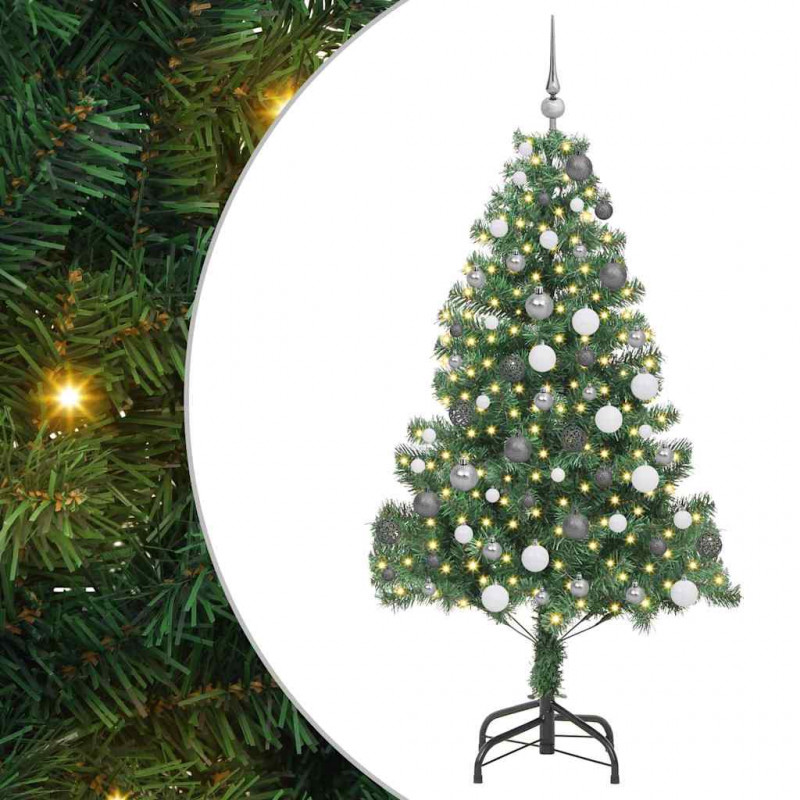 Choinka z 300 diodami LED z podstawą Zielony 180 cm PVC