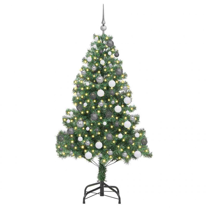 Choinka z 300 diodami LED z podstawą Zielony 180 cm PVC
