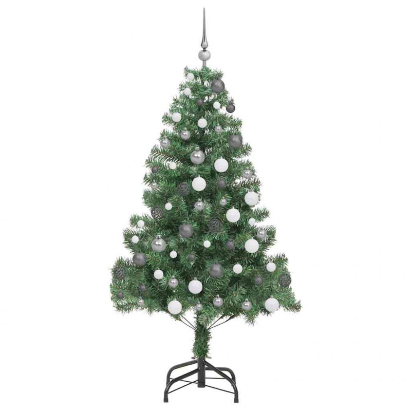 Choinka z 300 diodami LED z podstawą Zielony 180 cm PVC