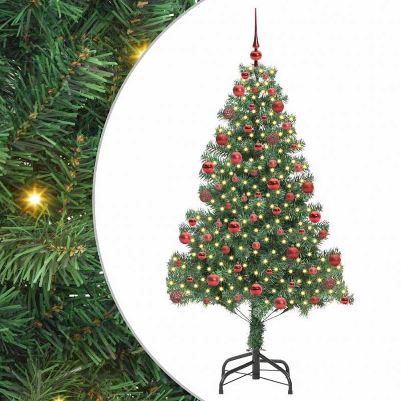 Choinka z 300 diodami LED z podstawą Zielony 180 cm PVC