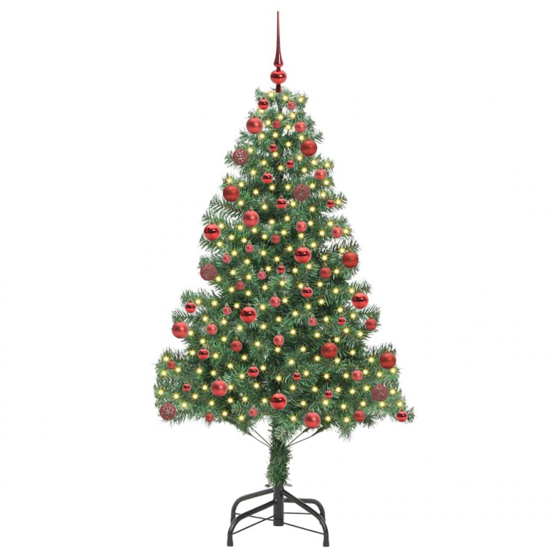 Choinka z 300 diodami LED z podstawą Zielony 180 cm PVC