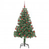 Choinka z 300 diodami LED z podstawą Zielony 180 cm PVC