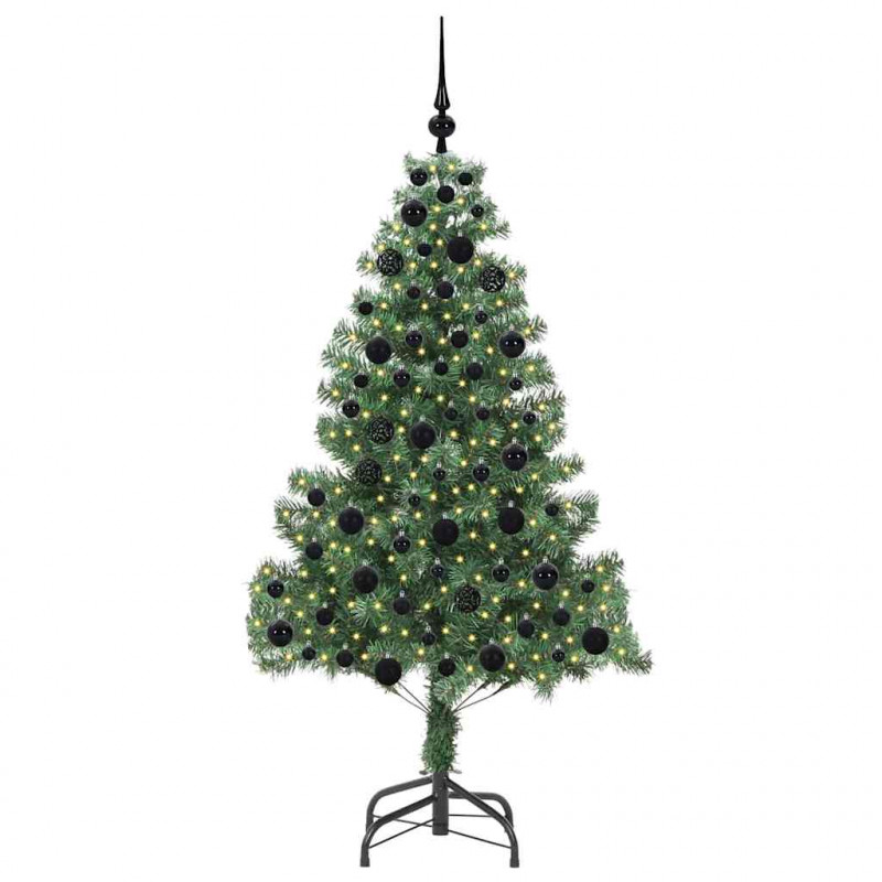 Choinka z 300 diodami LED z podstawą Zielony 180 cm PVC