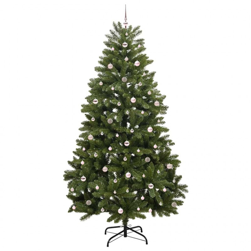 Sztuczna choinka z 300 diodami LED Zielony 270 cm PVC i Metal
