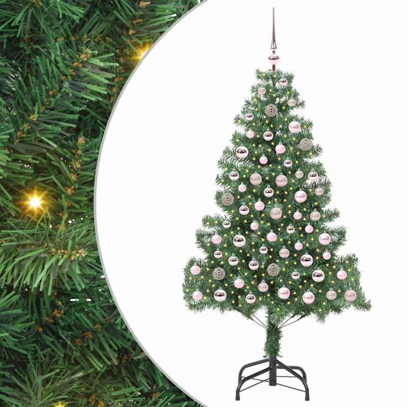 Choinka z 300 diodami LED z podstawą Zielony 180 cm PVC