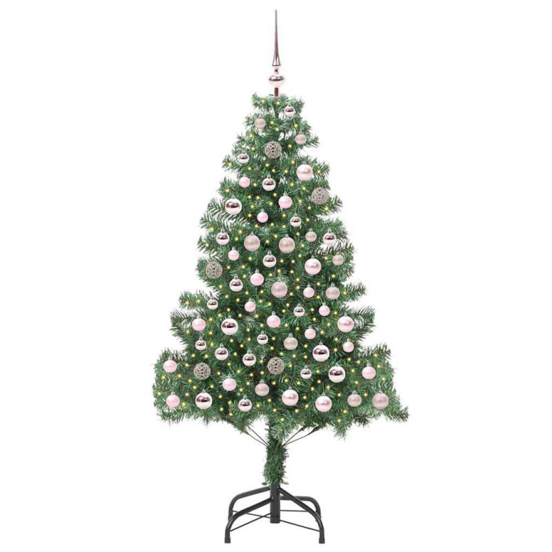 Choinka z 300 diodami LED z podstawą Zielony 180 cm PVC