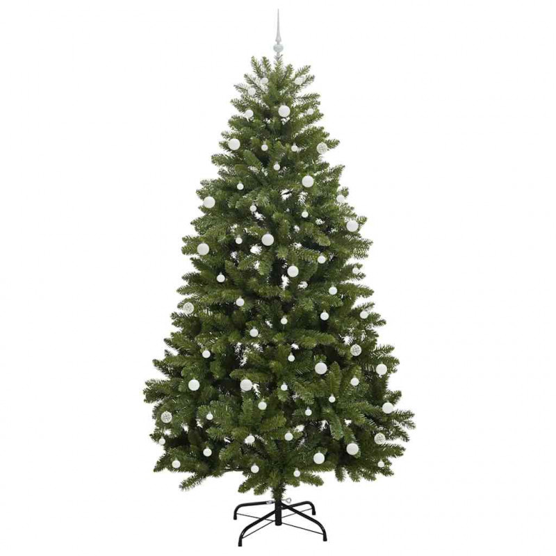 Sztuczna choinka z 300 diodami LED Zielony 270 cm PVC i Metal
