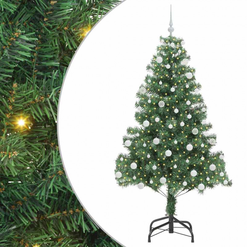 Choinka z 300 diodami LED z podstawą Zielony 180 cm PVC