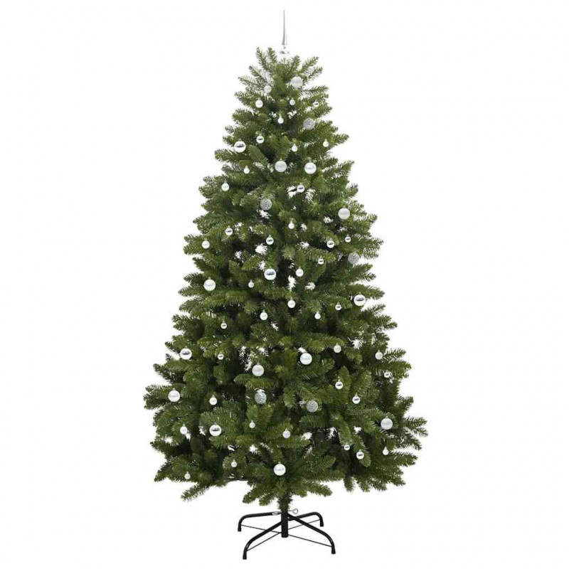 Sztuczna choinka z 300 diodami LED Zielony 270 cm PVC i Metal