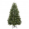Sztuczna choinka z 300 diodami LED Zielony 270 cm PVC i Metal