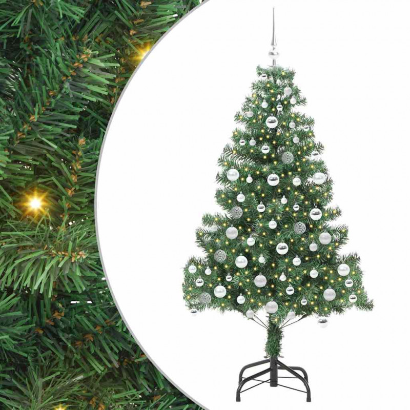 Choinka z 300 diodami LED z podstawą Zielony 180 cm PVC