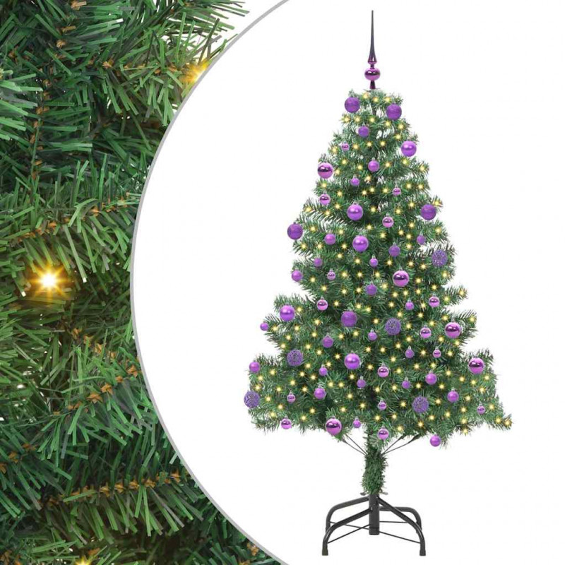 Choinka z 300 diodami LED z podstawą Zielony 180 cm PVC