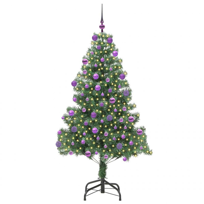 Choinka z 300 diodami LED z podstawą Zielony 180 cm PVC
