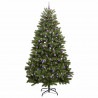 Sztuczna choinka z 300 diodami LED Zielony 270 cm PVC i Metal