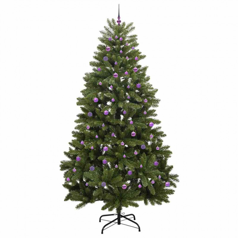 Sztuczna choinka z 300 diodami LED Zielony 270 cm PVC i Metal