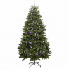 Sztuczna choinka z 300 diodami LED Zielony 270 cm PVC i Metal