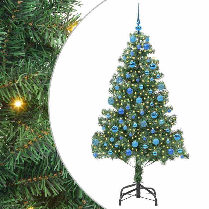 Choinka z 300 diodami LED z podstawą Zielony 180 cm PVC