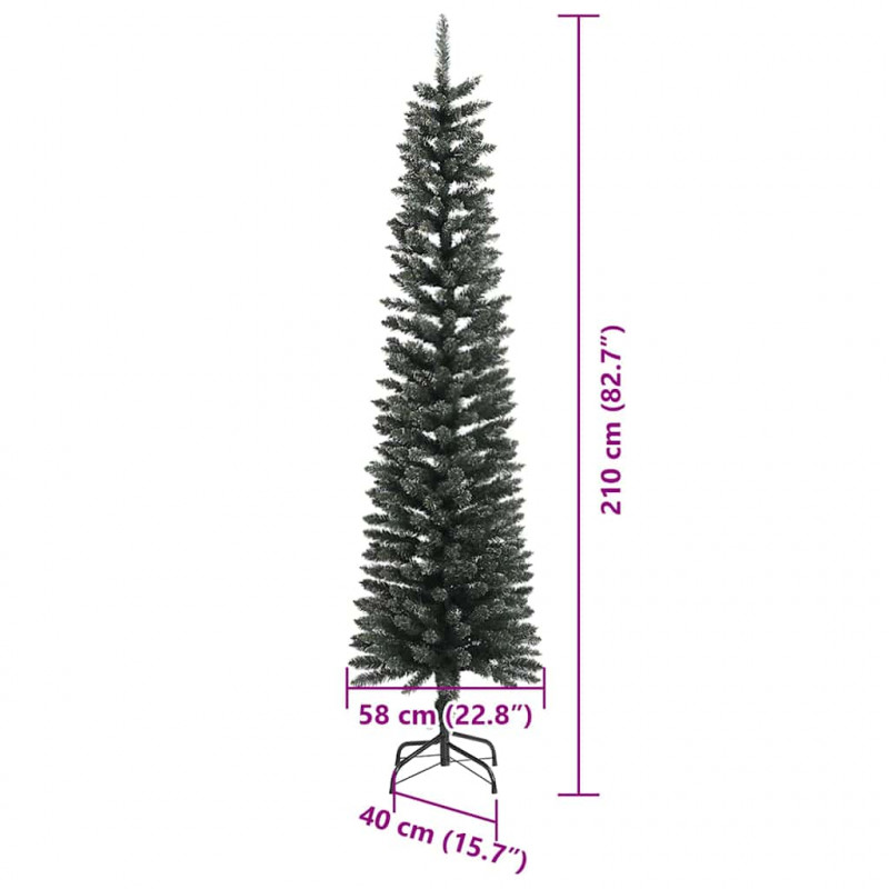 Sztuczna choinka z podstawą Zielony 210 cm PVC, plastik i stal