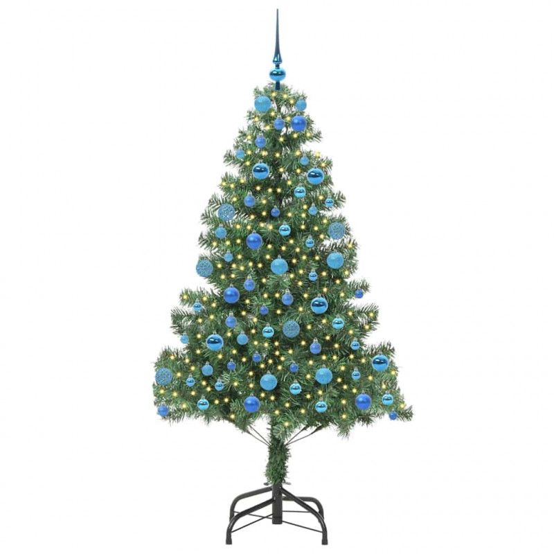Choinka z 300 diodami LED z podstawą Zielony 180 cm PVC