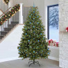 Sztuczna choinka z 300 diodami LED Zielony 270 cm PVC i Metal