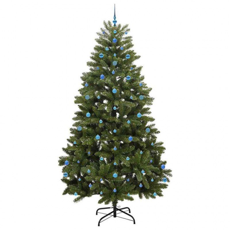 Sztuczna choinka z 300 diodami LED Zielony 270 cm PVC i Metal