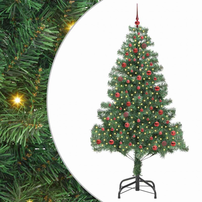 Choinka z 300 diodami LED z podstawą Zielony 210 cm PVC
