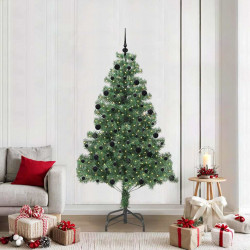 Choinka z 300 diodami LED z podstawą Zielony 210 cm PVC