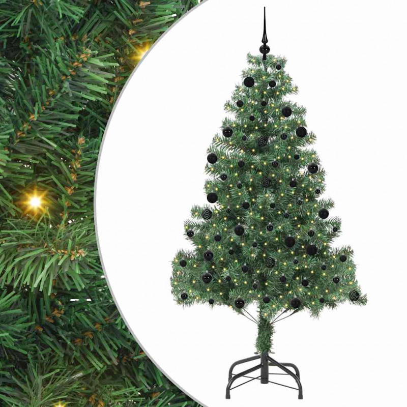Choinka z 300 diodami LED z podstawą Zielony 210 cm PVC