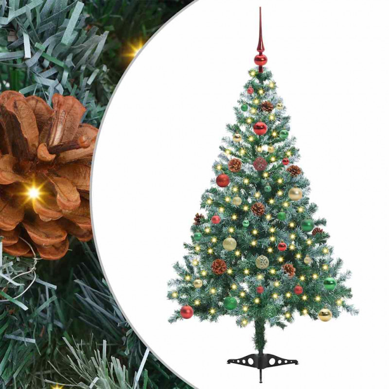 Sztuczna choinka z 150 diodami LED Zielony 150 cm PVC i stal