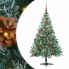 Sztuczna choinka z 150 diodami LED Zielony 150 cm PVC i stal