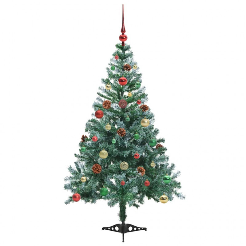 Sztuczna choinka z 150 diodami LED Zielony 150 cm PVC i stal