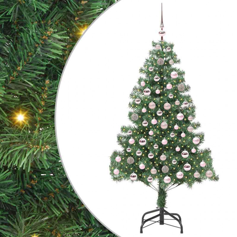 Choinka z 300 diodami LED z podstawą Zielony 210 cm PVC