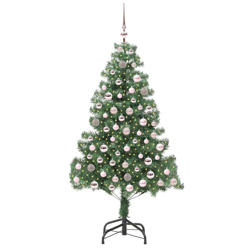 Choinka z 300 diodami LED z podstawą Zielony 210 cm PVC