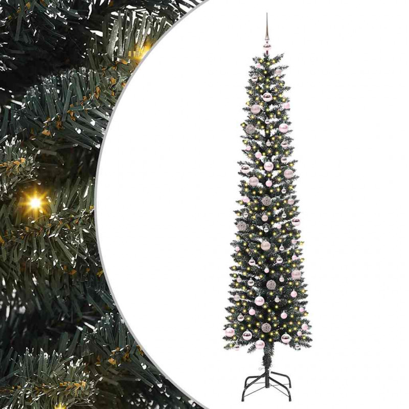 Sztuczna choinka z podstawą Zielony 240 cm PVC, plastik i stal