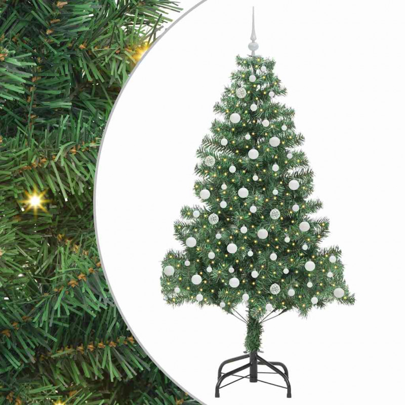 Choinka z 300 diodami LED z podstawą Zielony 210 cm PVC